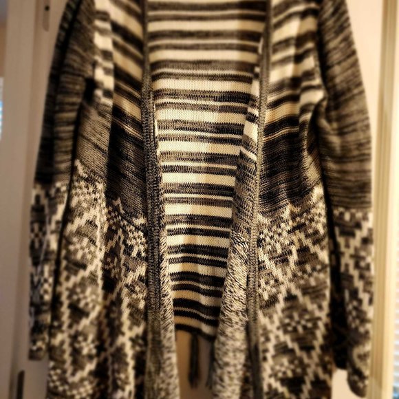 Faded Glory Sweaters - Gray Aztec Cardigan